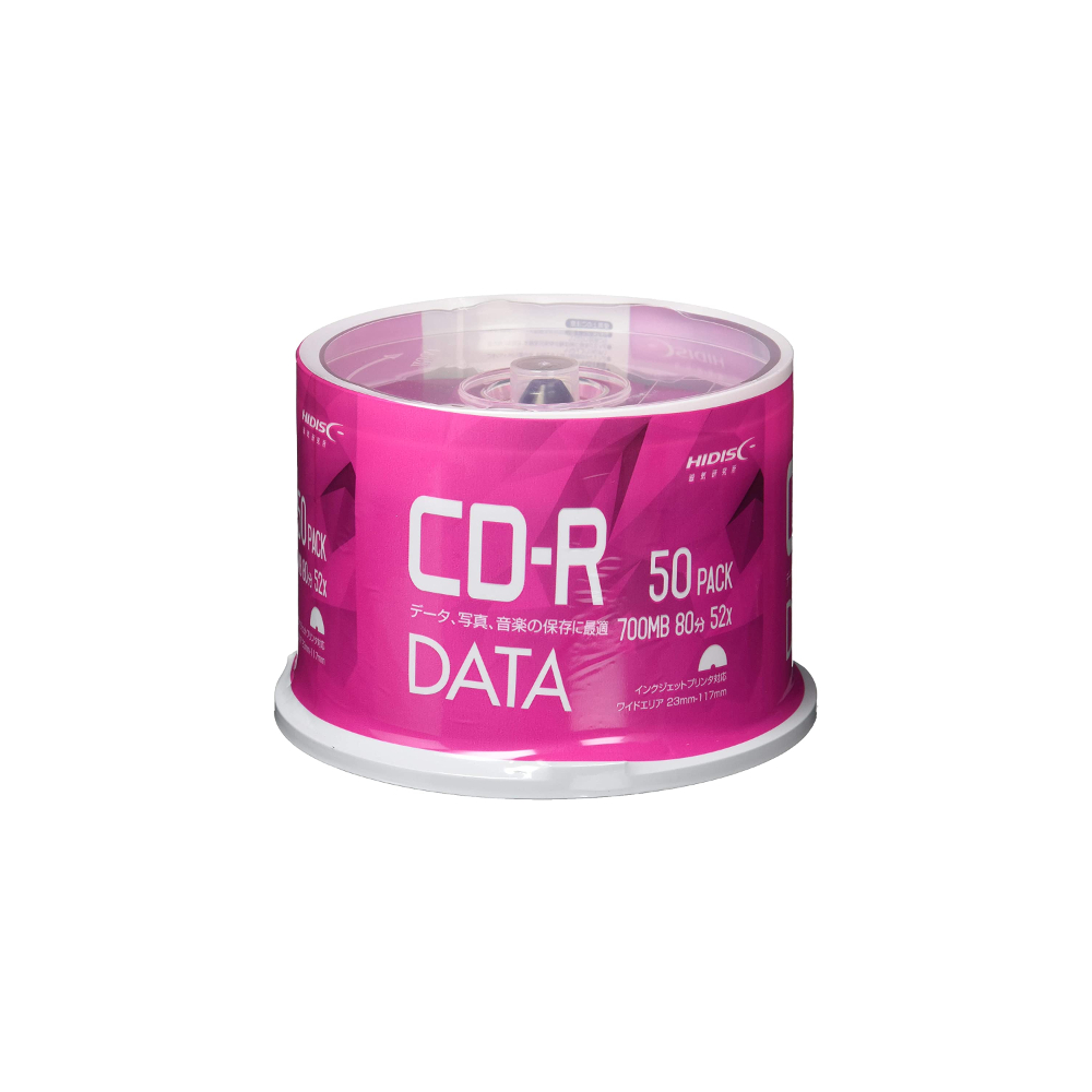 CD-R データ用 700MB 80分 52倍速 50枚 スピンドルケース HIDISC 株式会社磁気研究所