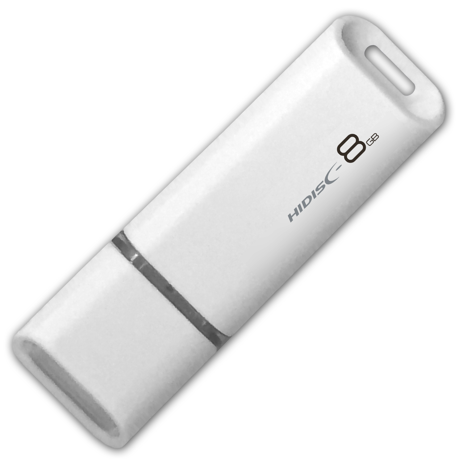 HIDISC USB 2.0 フラッシュドライブ 8GB 白 キャップ式