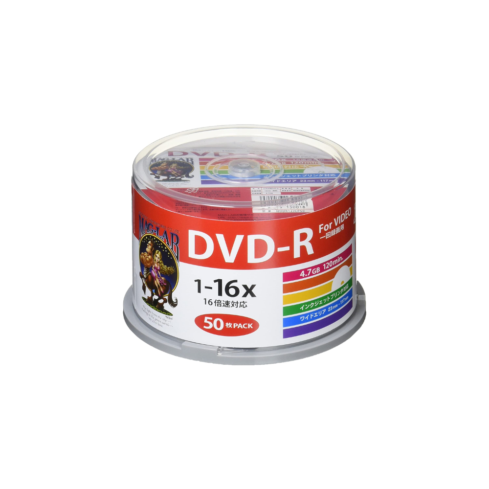 HIDISC CPRM対応　録画用DVD-R 16倍速対応 50枚 ワイド印刷対応 HDDR12JCP50 地デジ録画に最適！