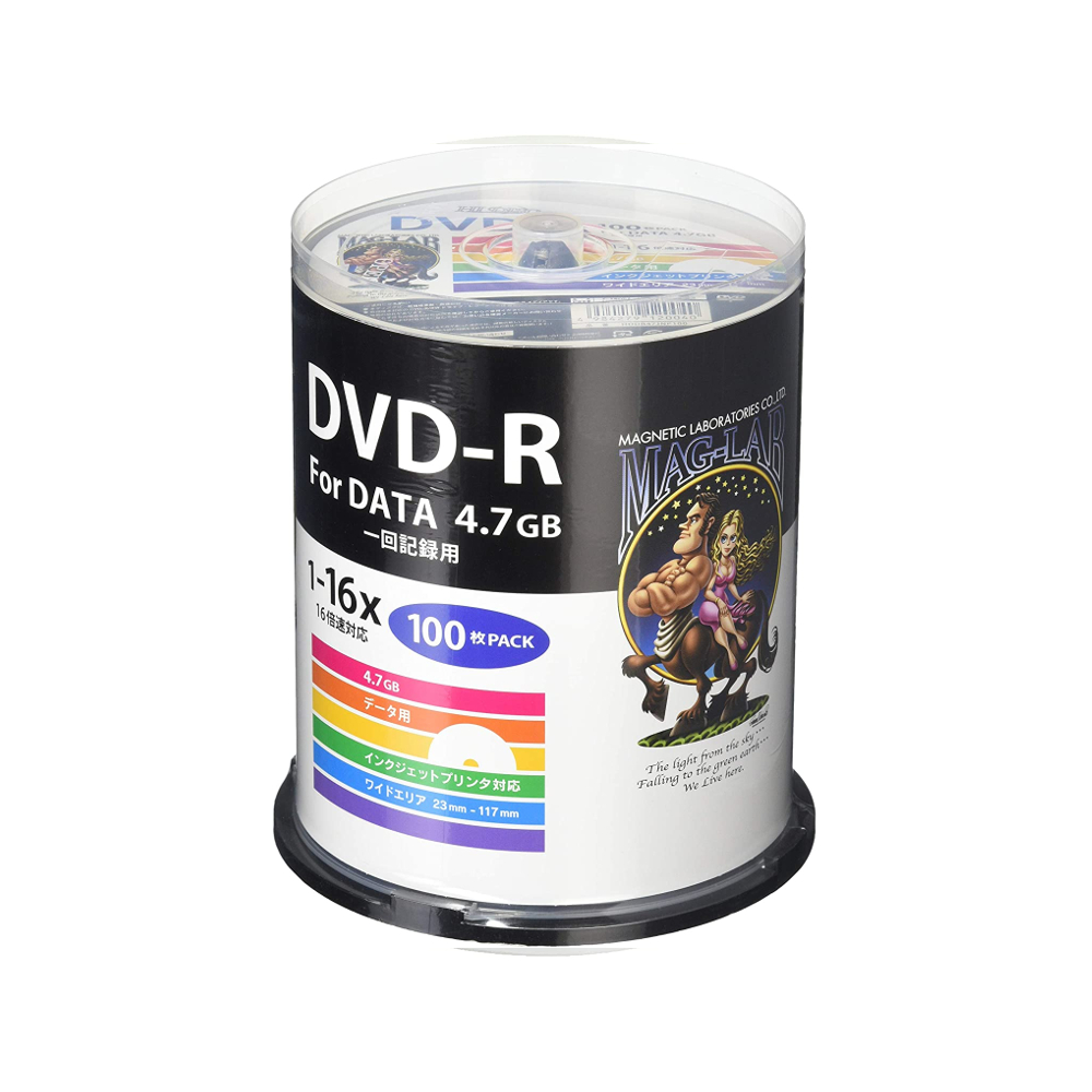 HIDISC データ用 DVD-R 16倍速 100枚 ワイドプリンタブル HDDR47JNP100 