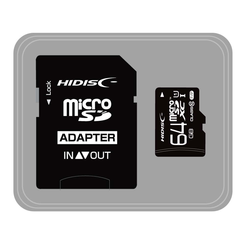 HIDISC microSDHCカード 64GB CLASS10 UHS-1対応 “高速転送 Read80” SD変換アダプタ付き