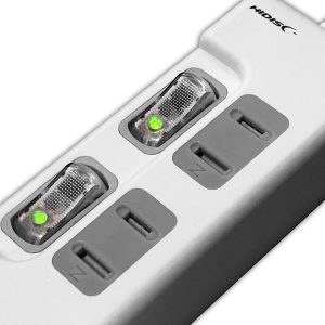 USB 2ポート付 節電タップ(独立スイッチ付) 2個口+2USBポート | HIDISC 
