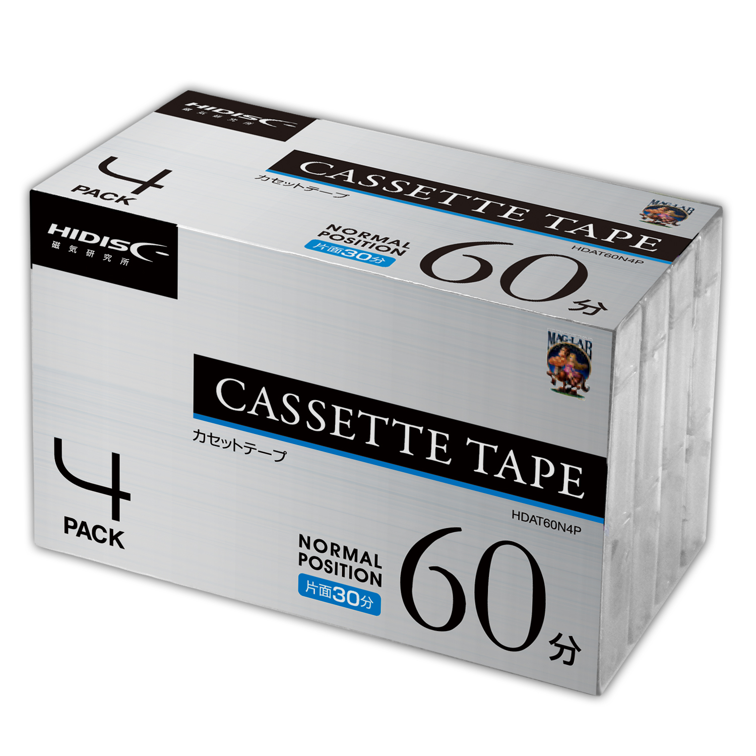 カセットテープ ノーマルポジション 90分 4巻 | HIDISC 株式会社磁気研究所