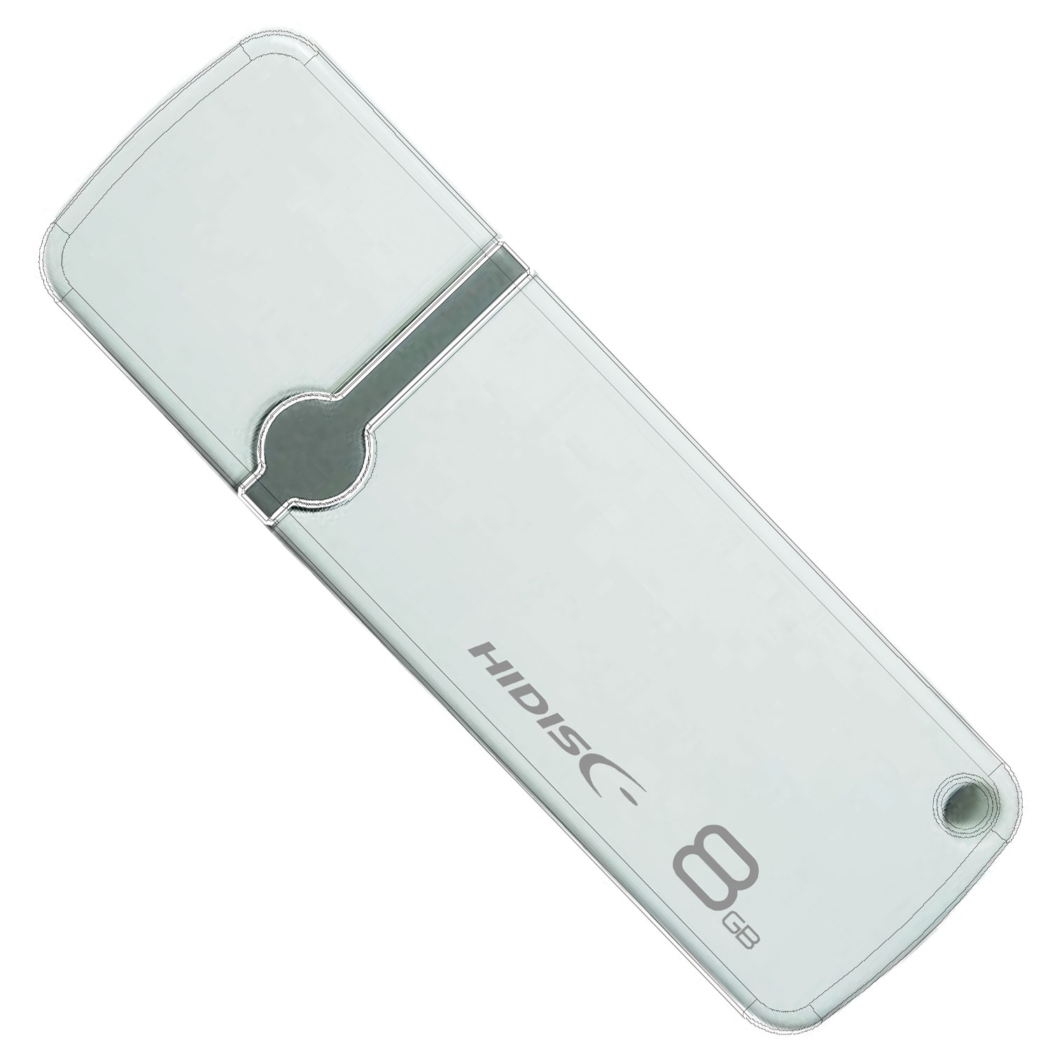 HIDISC USB 2.0 フラッシュドライブ 8GB 白 キャップ式 HDUF122C8G2