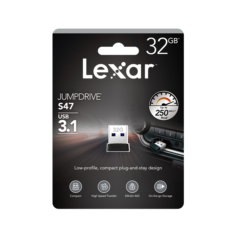 最大読込速度：250MB/秒 Lexar USB 3.1 Jump Drive S47 USBフラッシュドライブ 32GB LJDS047032G-BNBNJ