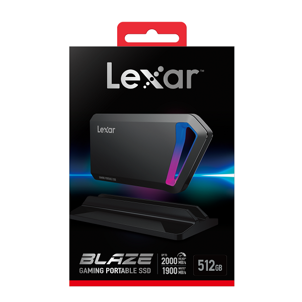 Lexar 最大読込速度：2000MB/S 最大書込速度：1900MB/S SL660 BLAZE ゲーミング ポータブル SSD 512GB