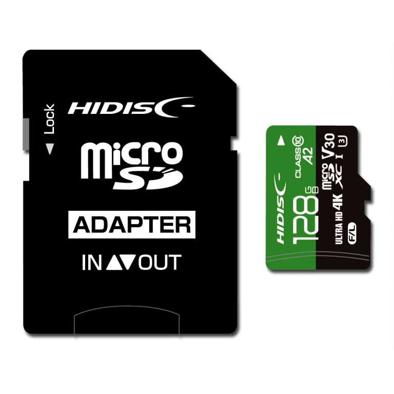 HIDISC 超高速 R170シリーズ microSDXCカード 128GB CLASS10 UHS-I Speed class3, A2対応