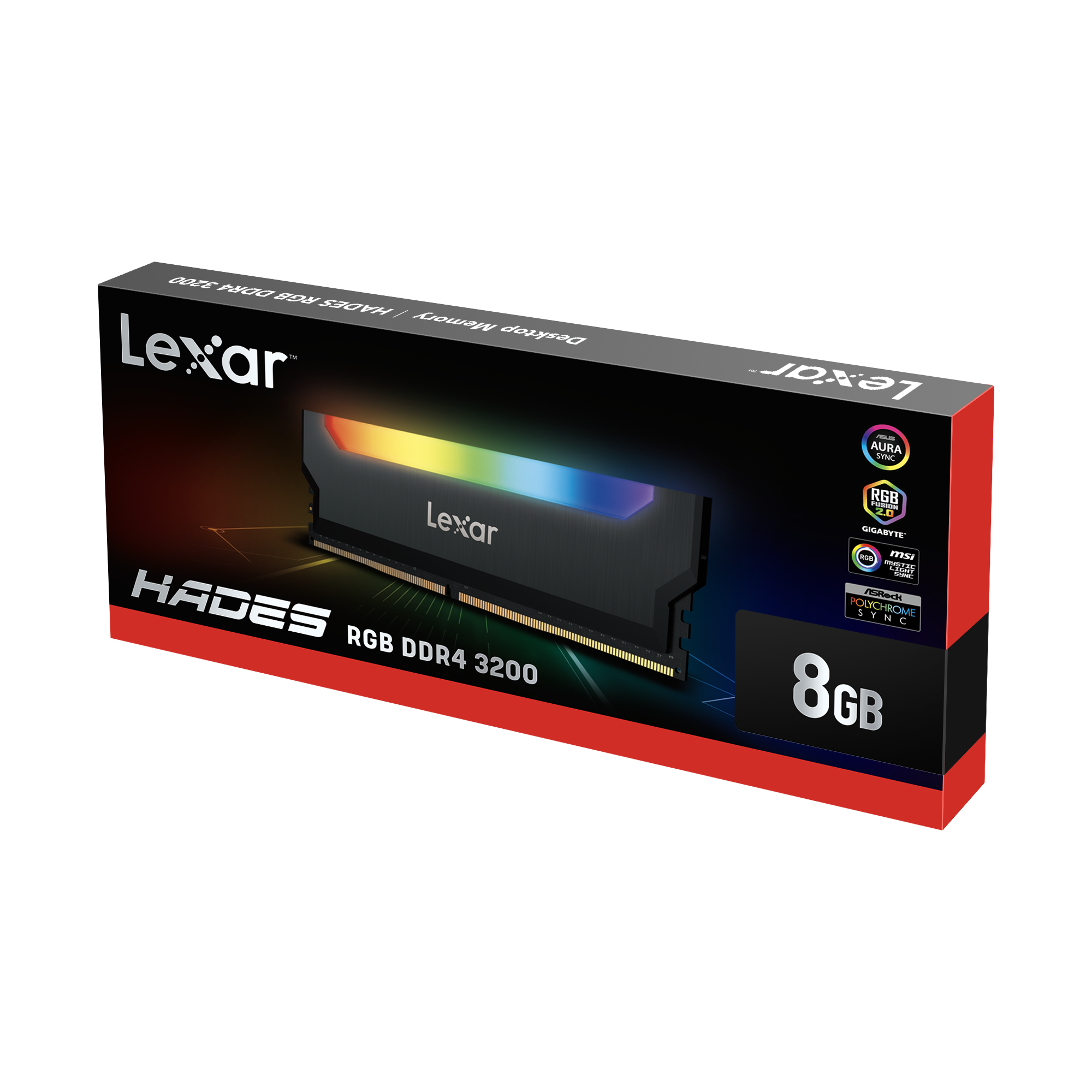 Lexar Hades RGB DDR4 3200 デスクトップ用メモリ LD4BU008G-R3200GSLH 8GB(8GB x 1)
