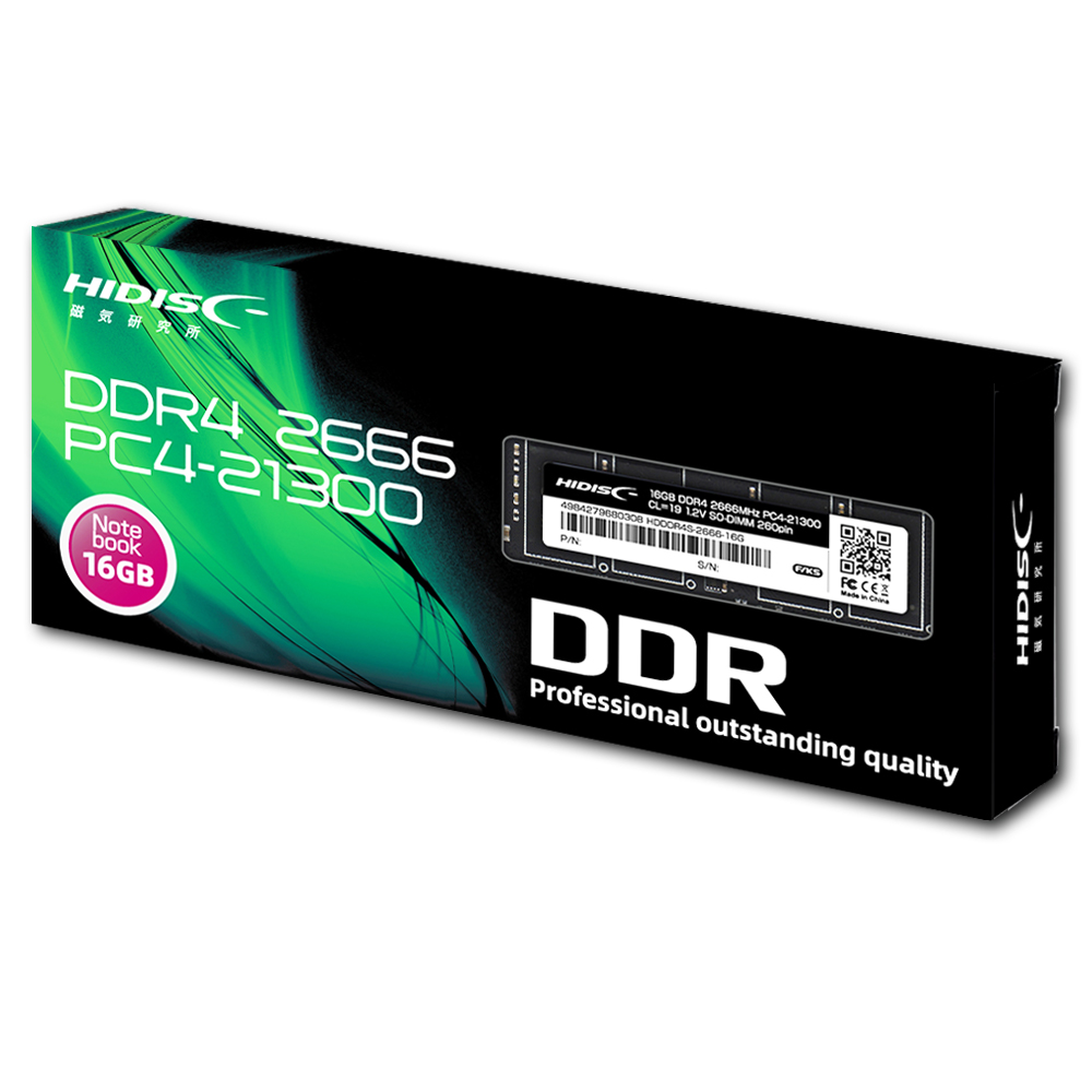 HIDISC DDR4 2666 ノートPC/スリムデスクトップPC用メモリ HDDDR4S-2666-16GB(16GBx1)