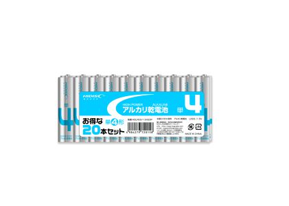 アルカリ乾電池 単4形20本パック HDLR03/1.5V20P