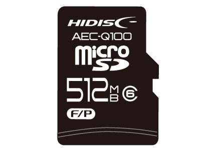 AEC-Q100対応 HIDISC 車載用途向けSLCチップ搭載 microSDカード 512MB