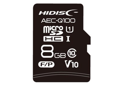 AEC-Q100対応 HIDISC 車載用途向けMLCチップ搭載 microSDHCカード 8GB