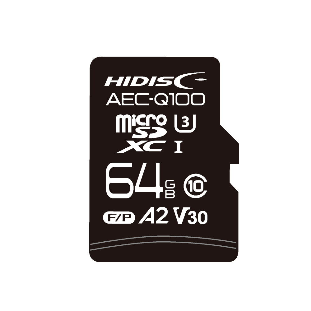 AEC-Q100対応 HIDISC 車載用途向けV30 U3スペック microSDXCカード 64GB