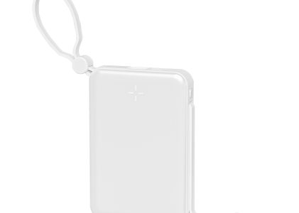 HIDISC PD20W急速充電対応 ケーブル一体型モバイルバッテリー 10000mAh ホワイト HD4-MBTC10W2CPD20WH