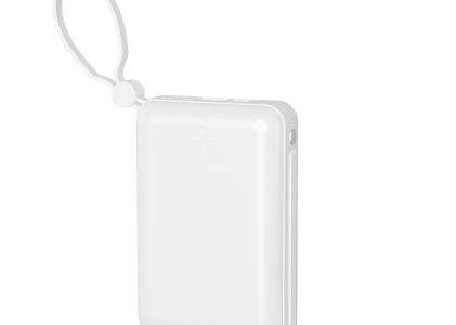 HIDISC PD20W急速充電対応 ケーブル一体型モバイルバッテリー 20000mAh ホワイト HD4-MBTC20W2CPD20BK