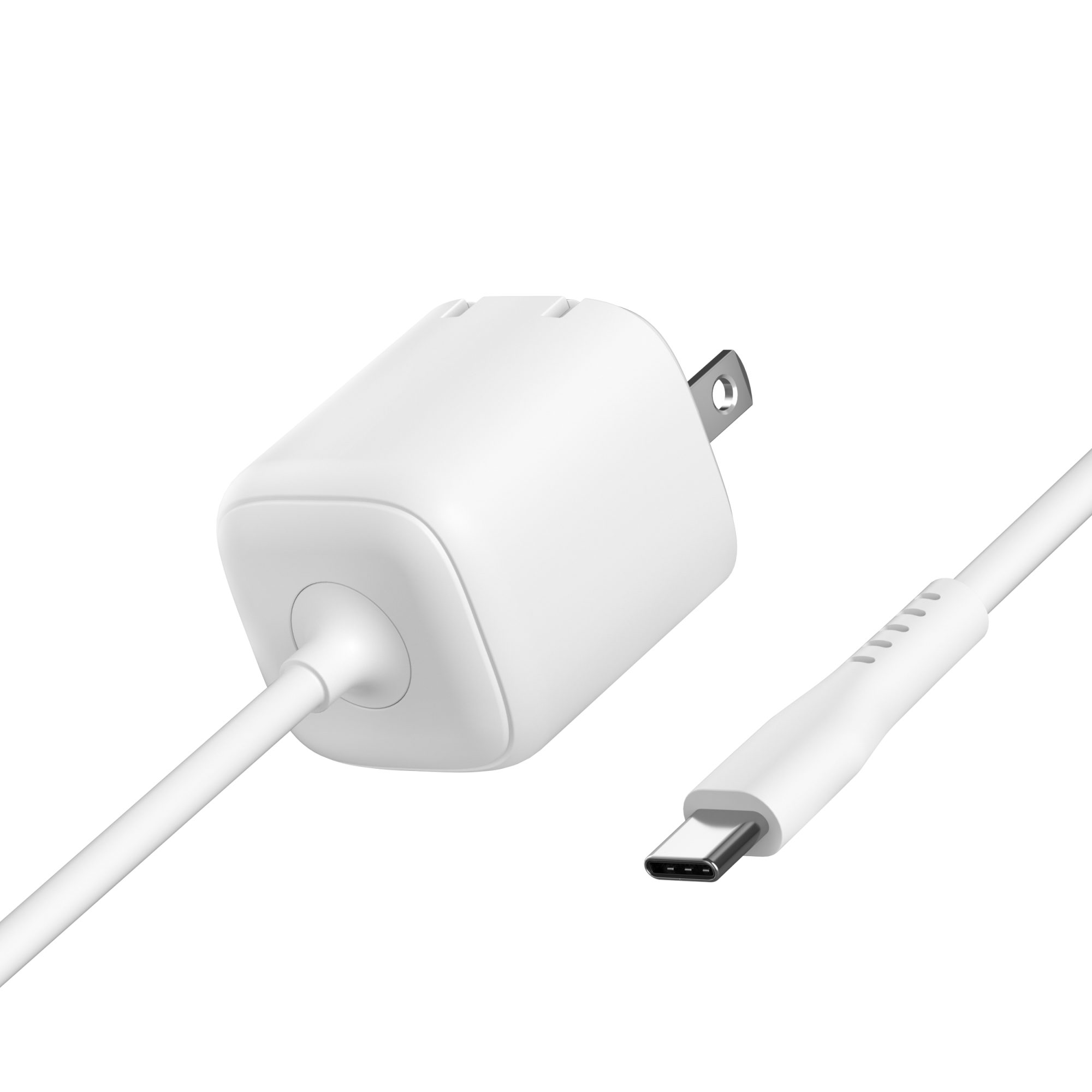 HIDISC Type-Cケーブル一体型AC充電器 ケーブルと充電器がこれ1つに HD-AC20WC15WH